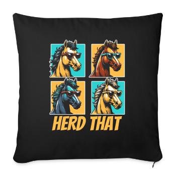 Sports équestres équestres à cheval - Housse de coussin décorative 45 x 45 cm - noir - Devant