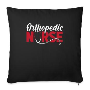 Infirmière Infirmière en orthopédie osseuse - Housse de coussin décorative 45 x 45 cm - noir - Devant