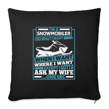 Motoneige Motoneige - Housse de coussin décorative 45 x 45 cm - noir - Devant