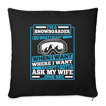 Snowboard Snowboarder - Sofa pillowcase 17,3'' x 17,3'' (45 x 45 cm) - black - Front