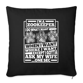 Gardien de zoo Gardien de zoo - Housse de coussin décorative 45 x 45 cm - noir - Devant