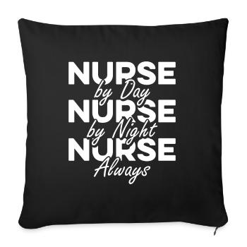 Infirmière Super-héroïne - Housse de coussin décorative 45 x 45 cm - noir - Devant