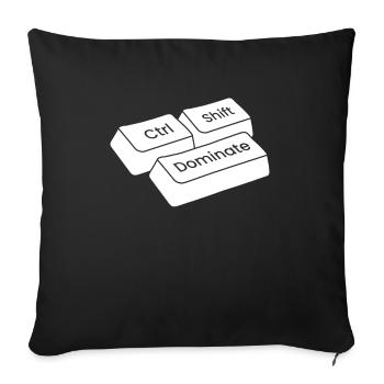 Gamer Gaming Raccourcis clavier Ctrl Alt Défaite - Housse de coussin décorative 45 x 45 cm - noir - Devant