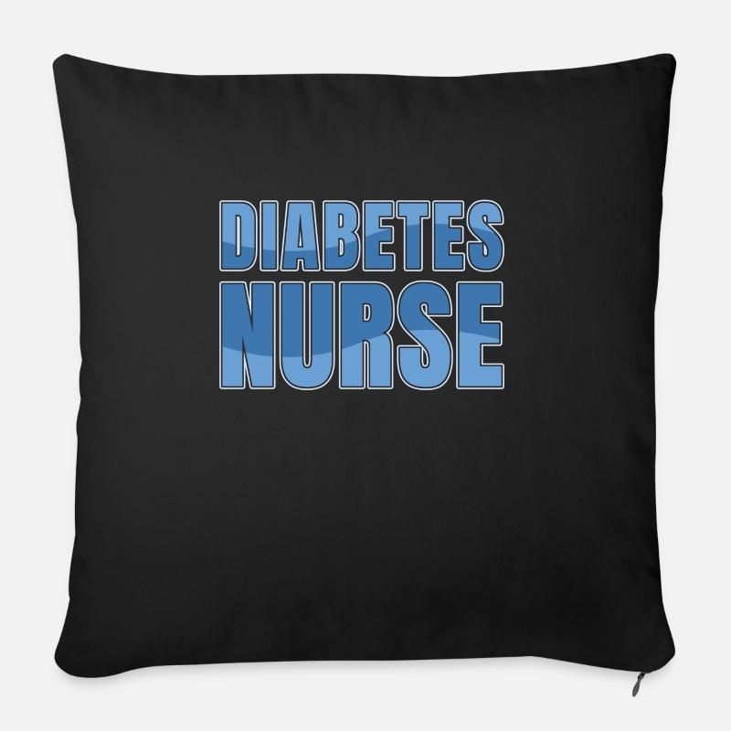 Krankenschwester Glucose Diabetes Nurse - Housse de coussin décorative 45 x 45 cm - noir