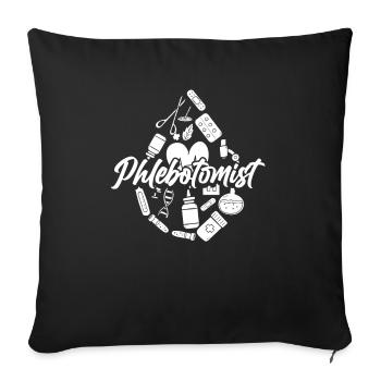 Nurse Phlebotomist - Sofa pillowcase 17,3'' x 17,3'' (45 x 45 cm) - black - Front