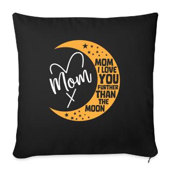 Lune Luna Amour Lune Maman - Housse de coussin décorative 45 x 45 cm - noir - Devant