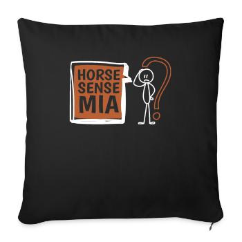 Sports équestres équestres à cheval - Housse de coussin décorative 45 x 45 cm - noir - Devant