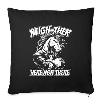 Sports équestres équestres à cheval - Housse de coussin décorative 45 x 45 cm - noir - Devant