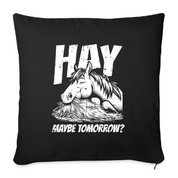 Sports équestres équestres à cheval - Housse de coussin décorative 45 x 45 cm - noir - Devant