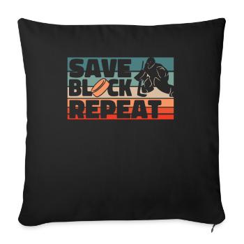 Gardien de but de hockey sur glace - Housse de coussin décorative 45 x 45 cm - noir - Devant