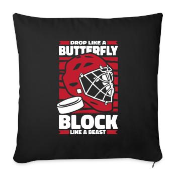 Gardien de but de hockey sur glace - Housse de coussin décorative 45 x 45 cm - noir - Devant