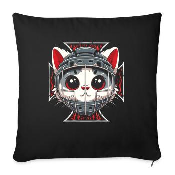 Masque de hockey sur glace Gardien de but Cats - Housse de coussin décorative 45 x 45 cm - noir - Devant
