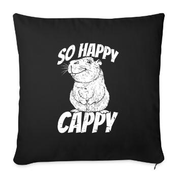 Capybara Wasserschwein - Sofakissenbezug 45 x 45 cm - Schwarz - Vorne
