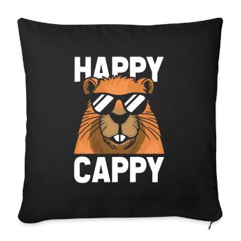 Capybara Wasserschwein - Sofakissenbezug 45 x 45 cm - Schwarz - Vorne