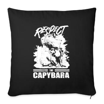 Capybara Wasserschwein - Sofakissenbezug 45 x 45 cm - Schwarz - Vorne