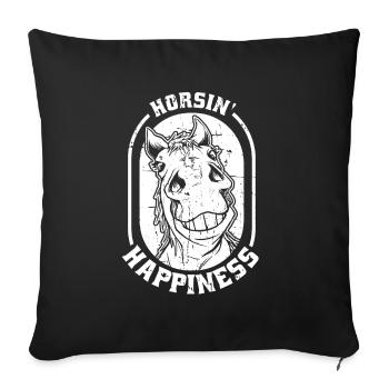 Sports équestres équestres à cheval - Housse de coussin décorative 45 x 45 cm - noir - Devant