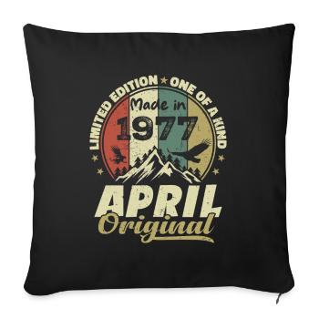 Retro Born In April 1977 Birthday Gift 1977 - Sofa pillowcase 17,3'' x 17,3'' (45 x 45 cm) - black - Front