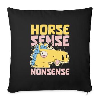 Sports équestres équestres à cheval - Housse de coussin décorative 45 x 45 cm - noir - Devant