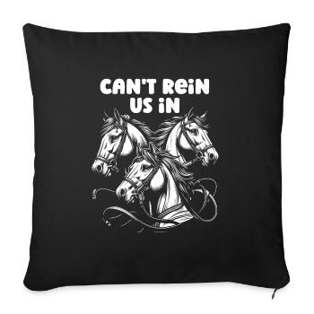 Sports équestres équestres à cheval - Housse de coussin décorative 45 x 45 cm - noir - Devant
