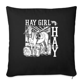 Sports équestres équestres à cheval - Housse de coussin décorative 45 x 45 cm - noir - Devant