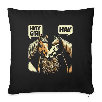 Sports équestres équestres à cheval - Housse de coussin décorative 45 x 45 cm - noir - Devant