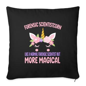 Forensic Scientistcorn comme un scientifique normal - Housse de coussin décorative 45 x 45 cm - noir - Devant