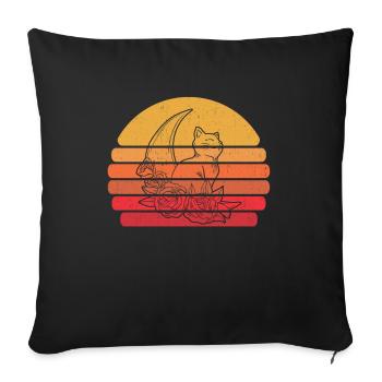 Mond Cottagecore Katze Moon Cat - Housse de coussin décorative 45 x 45 cm - noir - Devant