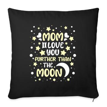 Lune Luna Amour Lune Maman - Housse de coussin décorative 45 x 45 cm - noir - Devant