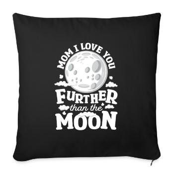 Lune Luna Amour Lune Maman - Housse de coussin décorative 45 x 45 cm - noir - Devant