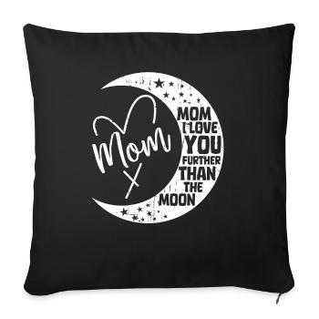 Lune Luna Amour Lune Maman - Housse de coussin décorative 45 x 45 cm - noir - Devant
