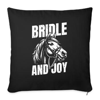 Sports équestres équestres à cheval - Housse de coussin décorative 45 x 45 cm - noir - Devant