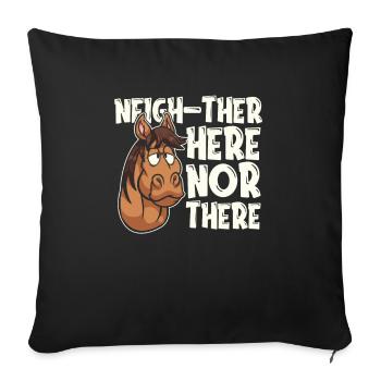 Sports équestres équestres à cheval - Housse de coussin décorative 45 x 45 cm - noir - Devant