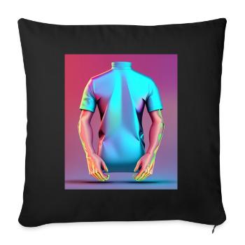Ethereal Power: Holographic Muscles - Sofa pillowcase 17,3'' x 17,3'' (45 x 45 cm) - black - Front