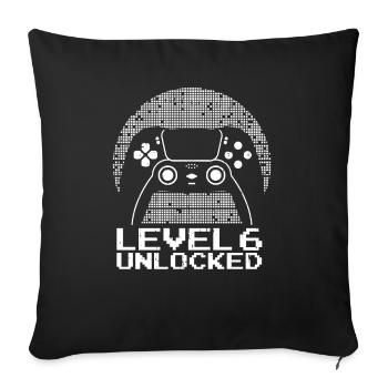 Gaming .6 Birthday 6 Years Gamer - Sofa pillowcase 17,3'' x 17,3'' (45 x 45 cm) - black - Front