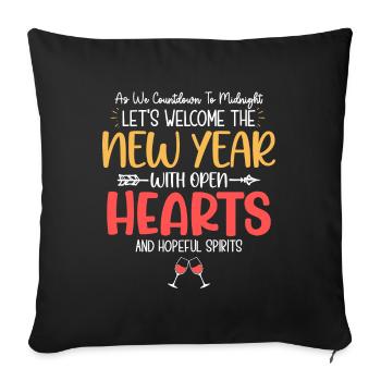 As We Countdown To Midnight, Let's Welcome The New - Sofa pillowcase 17,3'' x 17,3'' (45 x 45 cm) - black - Front