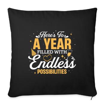 À une année remplie de possibilités infinies - Housse de coussin décorative 45 x 45 cm - noir - Devant