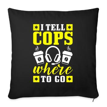 Emergency Call Control Center Operations Center - Sofa pillowcase 17,3'' x 17,3'' (45 x 45 cm) - black - Front
