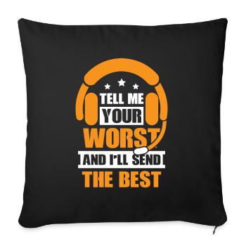 Emergency Call Control Center Operations Center - Sofa pillowcase 17,3'' x 17,3'' (45 x 45 cm) - black - Front