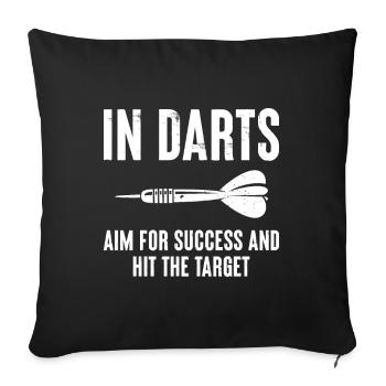 Dans les fléchettes, visez le succès et atteignez la cible - Housse de coussin décorative 45 x 45 cm - noir - Devant
