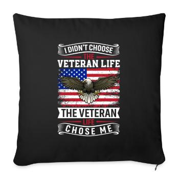 Je n’ai pas choisi la vie d’ancien combattant, la vie d’ancien combattant - Housse de coussin décorative 45 x 45 cm - noir - Devant