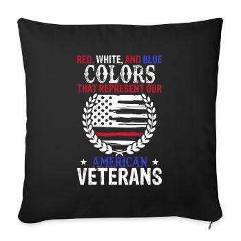 Rouge, blanc et bleu - couleurs qui représentent notre A - Housse de coussin décorative 45 x 45 cm - noir - Devant