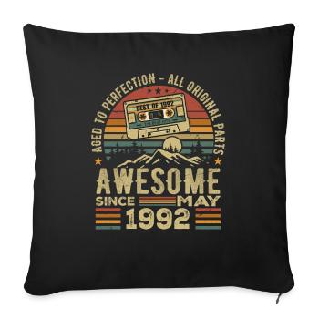 May 1992 Birthday May 1992 Retro Gift - Sofa pillowcase 17,3'' x 17,3'' (45 x 45 cm) - black - Front
