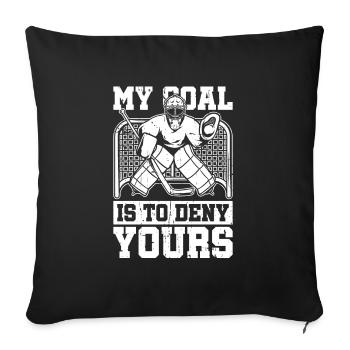 Gardien de but de hockey sur glace - Housse de coussin décorative 45 x 45 cm - noir - Devant