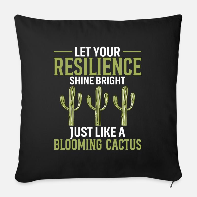 Lass deine Resilienz hell erstrahlen, genau wie ein Loo - Sofakissenbezug 45 x 45 cm - Schwarz