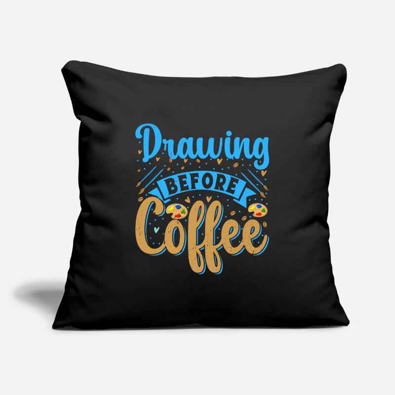 Cool Artist Drawing Before Coffee Painter Gift Sofa pillowcase 17,3'' x 17,3'' (45 x 45 cm)