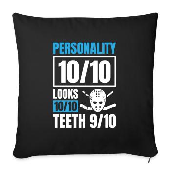 Gardien de but de hockey sur glace - Housse de coussin décorative 45 x 45 cm - noir - Devant