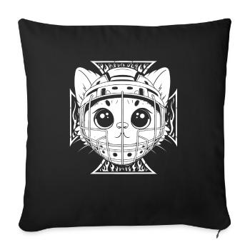 Masque de hockey sur glace Gardien de but Cats - Housse de coussin décorative 45 x 45 cm - noir - Devant
