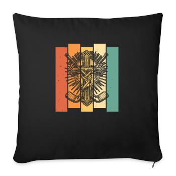 Ice Hockey Goalkeeper Christian Cross Hockey - Sofa pillowcase 17,3'' x 17,3'' (45 x 45 cm) - black - Front