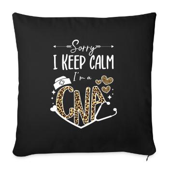 CNA Nursing Quotes Cadeaux d'infirmière auxiliaire certifiée - Housse de coussin décorative 45 x 45 cm - noir - Devant