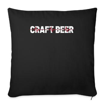Craft Beer Bier Craftbier Ekg Heartbeat - Sofa pillowcase 17,3'' x 17,3'' (45 x 45 cm) - black - Front